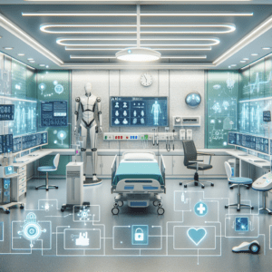 hospital room with smart technology