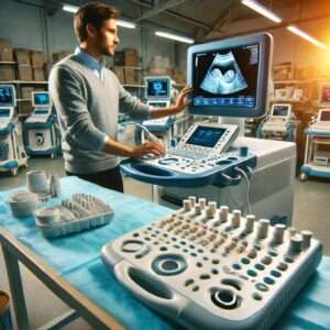 Doctor looking at Ultrasound in Doctor Office