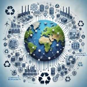 Earth surrounded by recycling signs and recycled equipment 