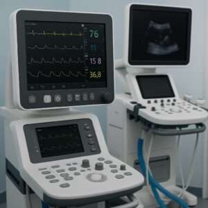 Medical Equipment in doctors office reading ultrasound