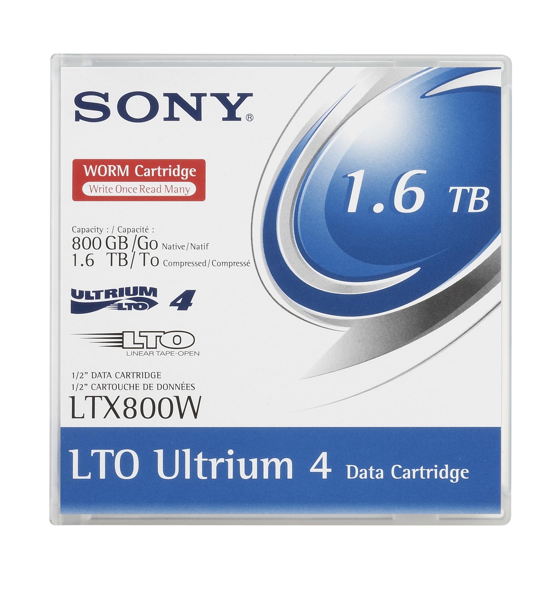 SONY LTO-4 Ultrium 800 GB WORM Data Cartridge With Case SONY LTO-4 Ultrium 800 GB WORM Data Cartridge With Case